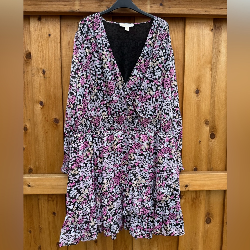Michael Kors Pink and Purple Bishop Sleeve Sundress